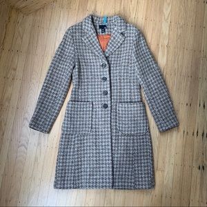 H&M Houndstooth Hip Length Coat